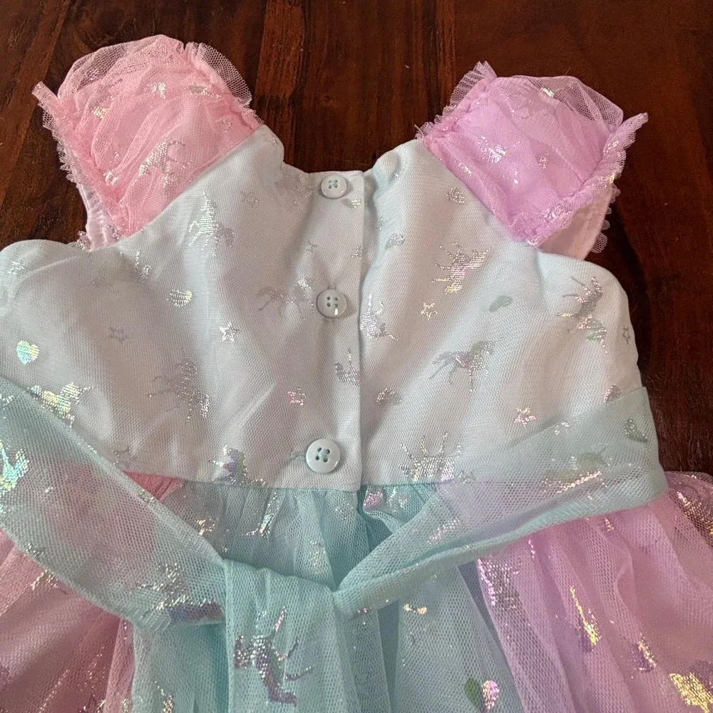 Jona Michelle Kids 2T Pastel‎ Rainbow Unicorn Tulle Party Dress CO7324 Pink Blue